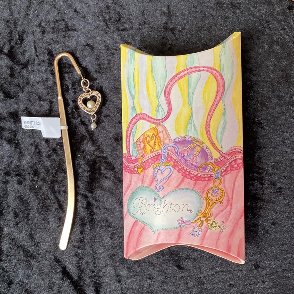 New Brighton Sorority Row Heart Pearl Drop Bookmark